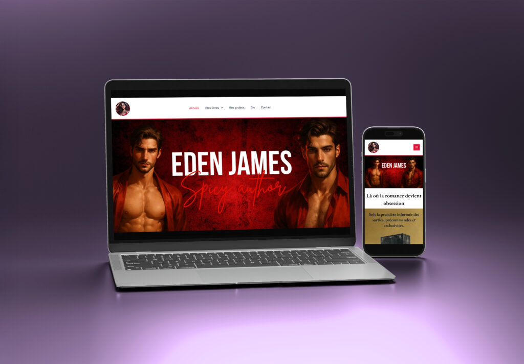 Exemple de création de site web professionnel pour auteur de romance
