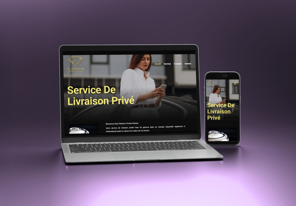 Exemple de création de site web haut de gamme pour un service de livraison privé