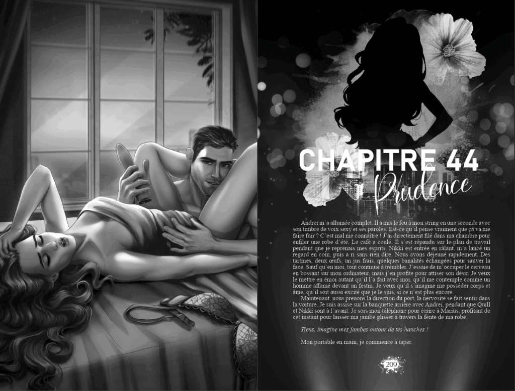 Exemple de mise en page immersive du roman avec design visuel artistique de Eden James